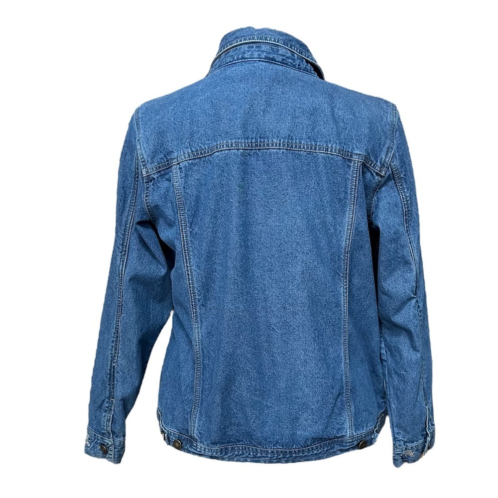 Denim & Co Western Floral Embroidered Jean Jacket Size: XL - Picture 4 of 12